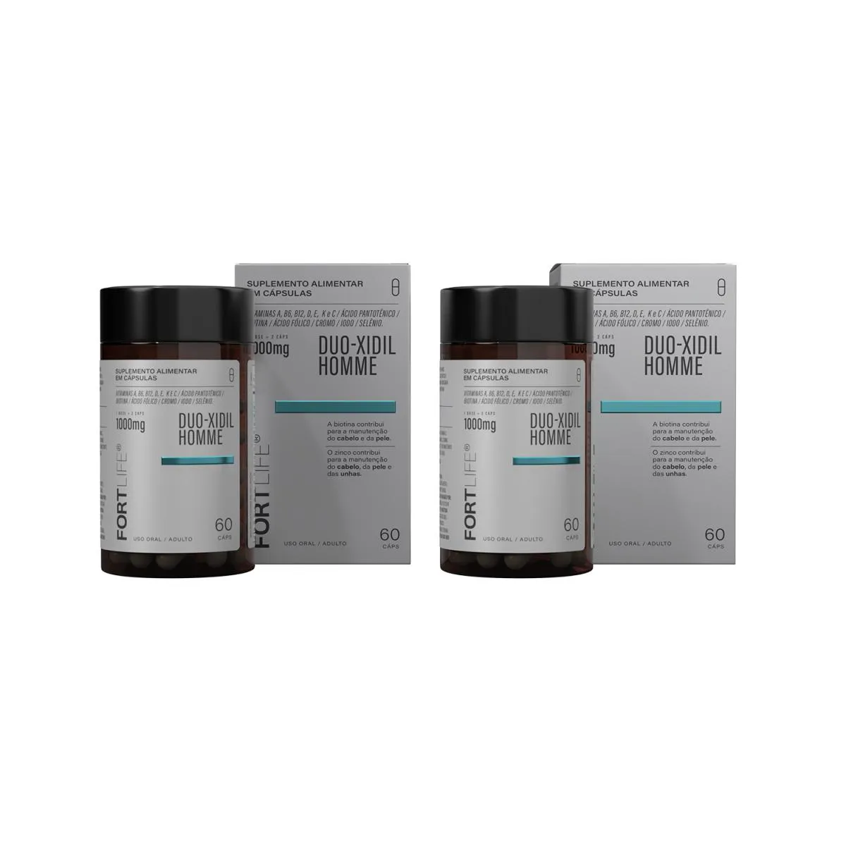 Kit 2 Und Duo-Xidil Homme 1000Mg 60 Cápsulas Fortlife