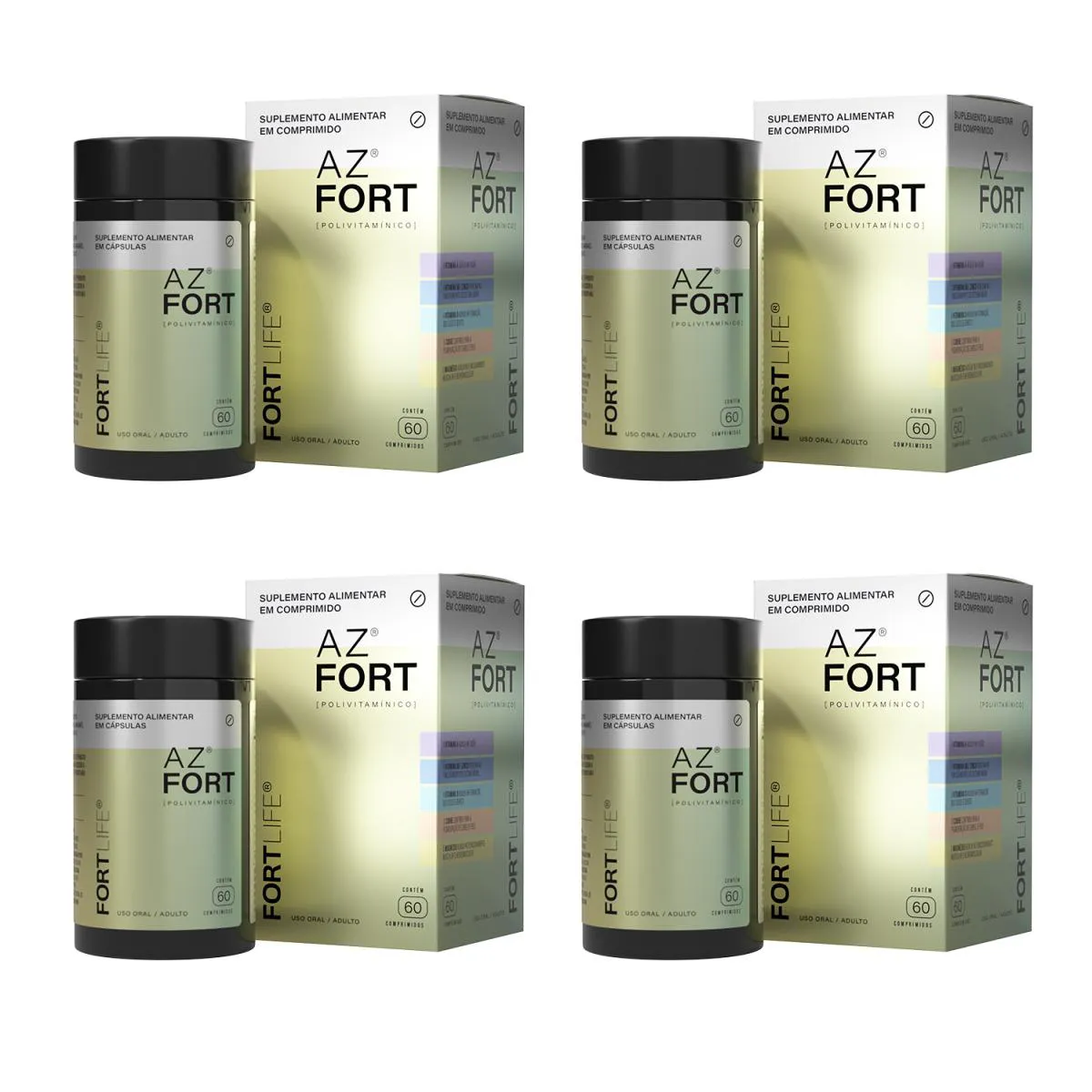 Kit 4 Az Fort Polivitamínico 60 Comprimidos Fortlife