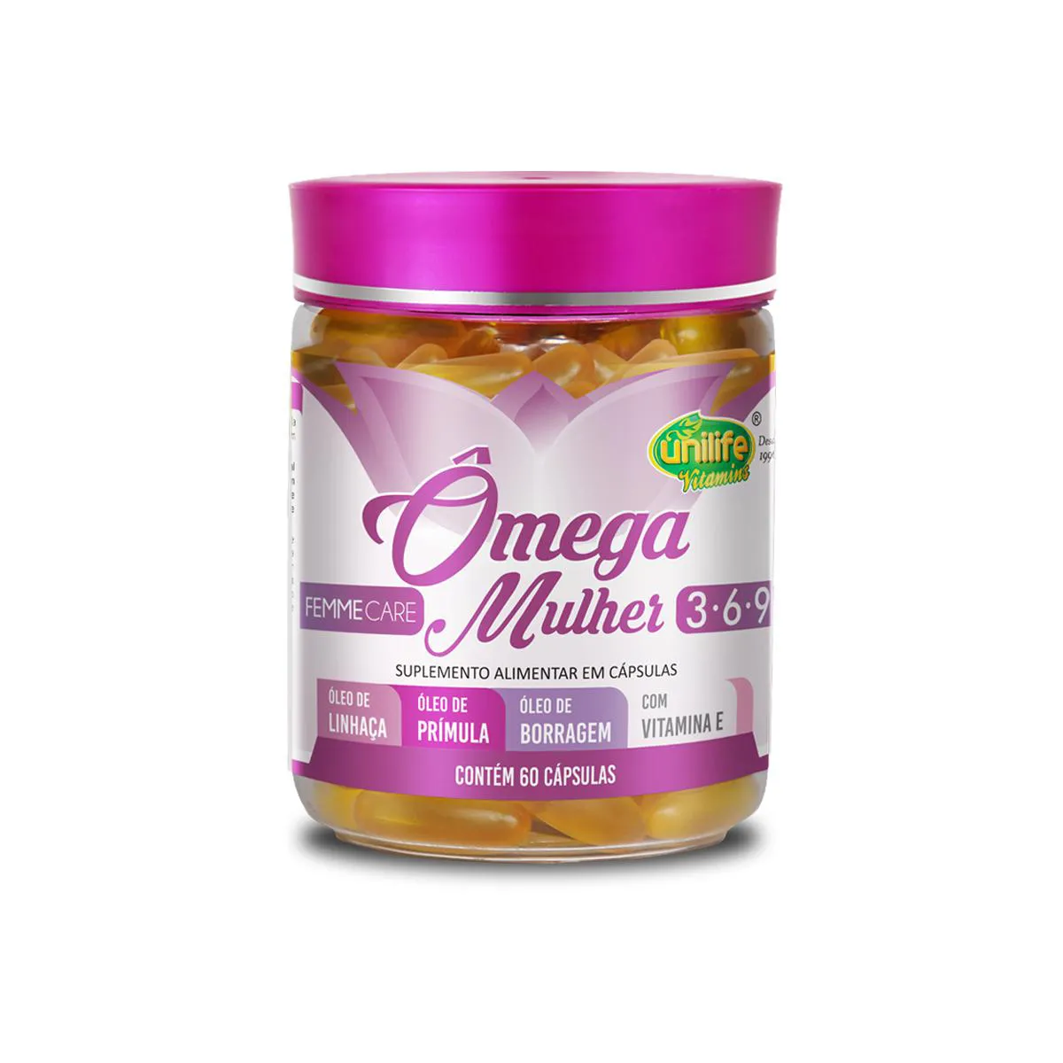 Ômega 3,6 e 9 Mulher 1000Mg Unilife 60 Cápsulas