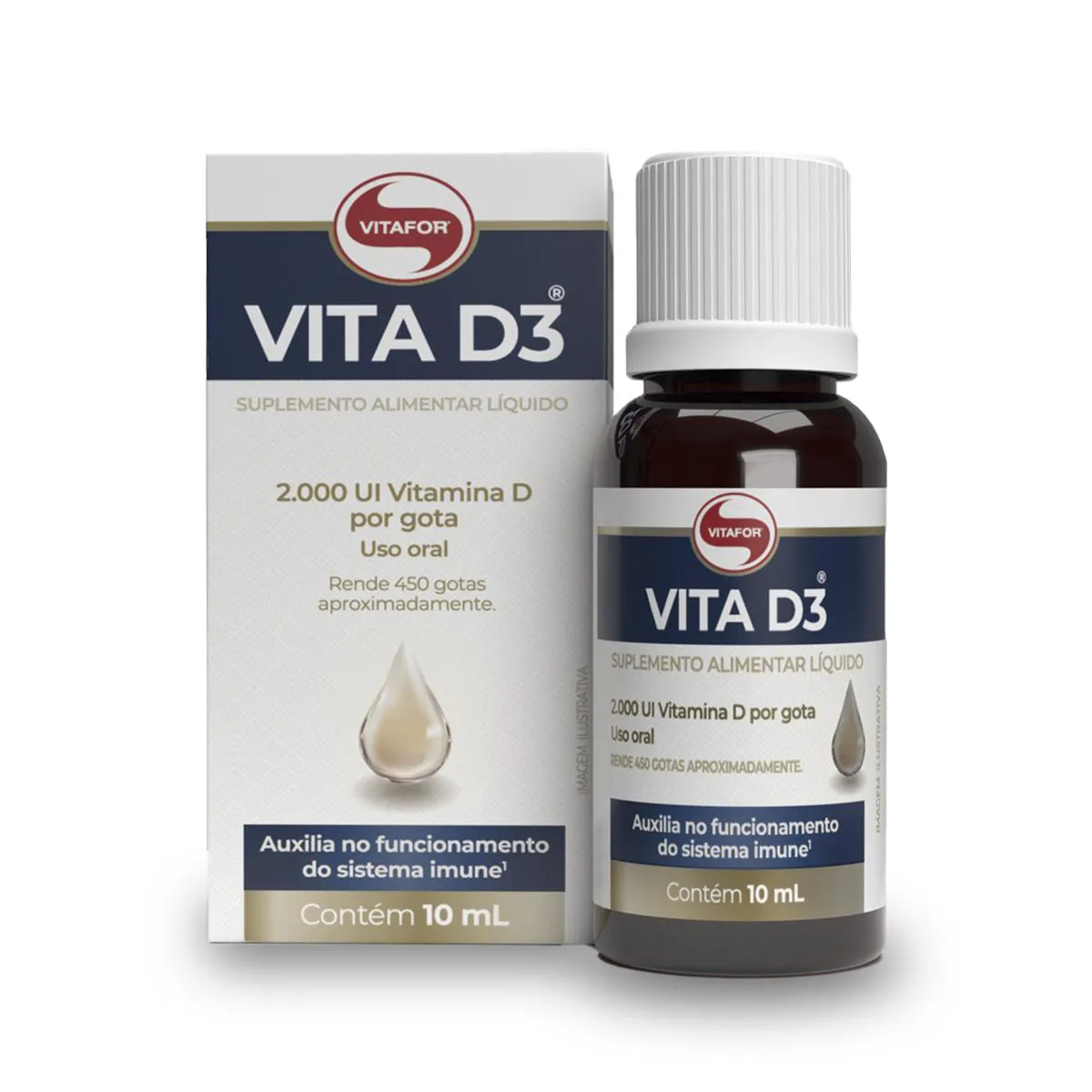 Vita D3 2000Ui Vitafor 10Ml em Gotas