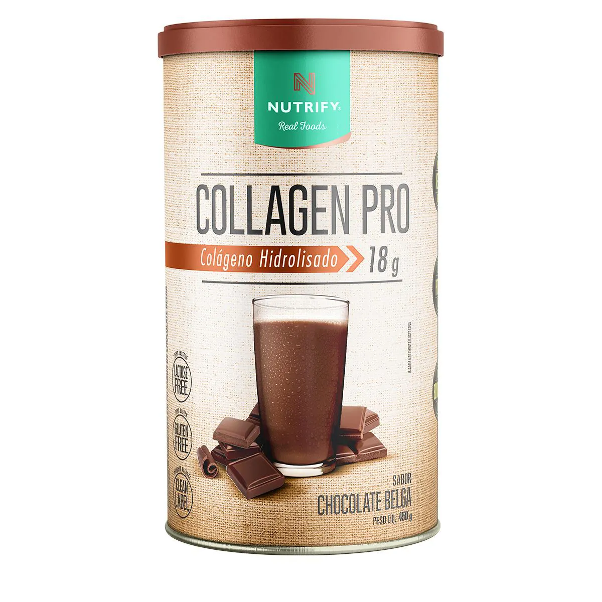 Collagen Pro Colágeno Hidrolisado Chocolate Belga Nutrify 450G