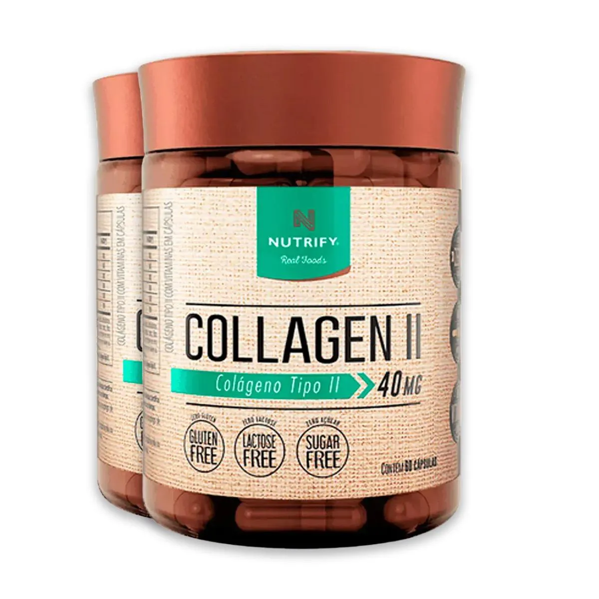 Kit 2 Colágeno Tipo 2 Collagen Ii Nutrify 60 Cápsulas