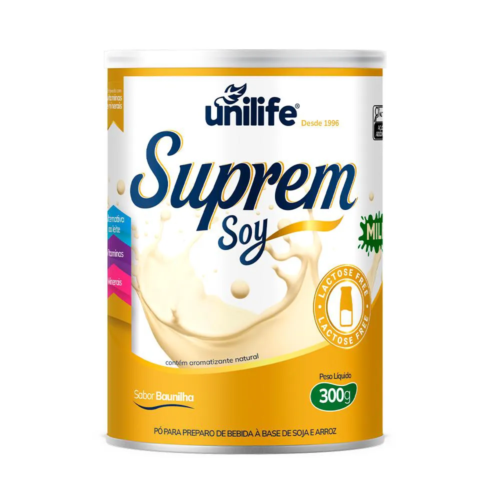 Suprem Soy Unilife Bebida de Soja Sabor Baunilha 300G