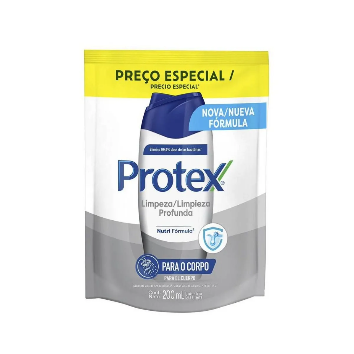 Refil Sabonete Líquido Corporal Antibacteriano Protex Limpeza Profunda 200ml