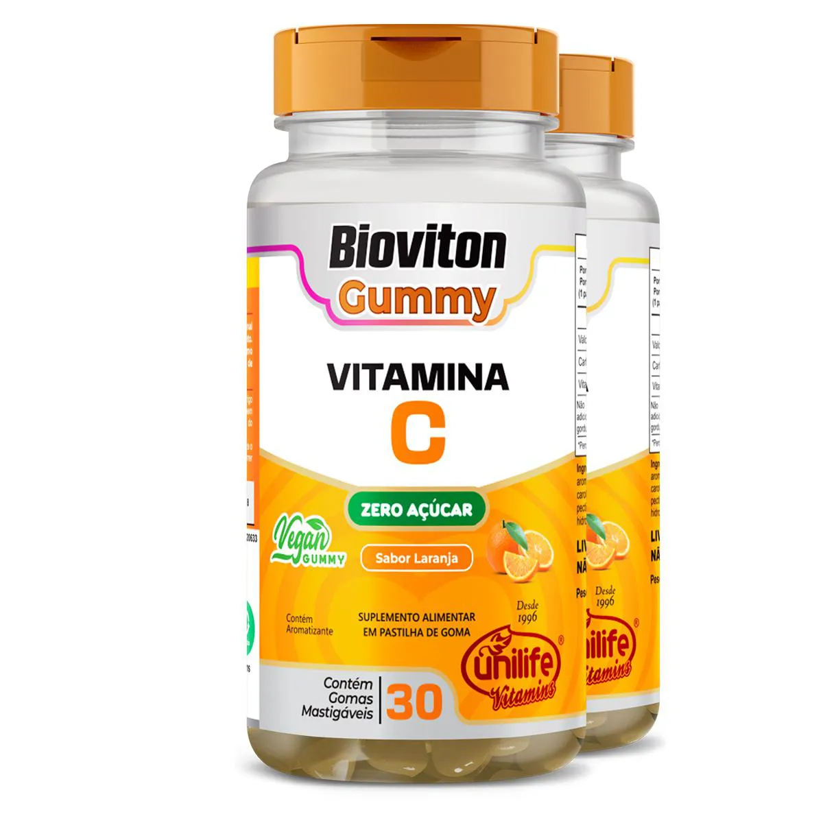 Kit 2 Gummy Vitamina C Laranja Unilife 30 Gomas