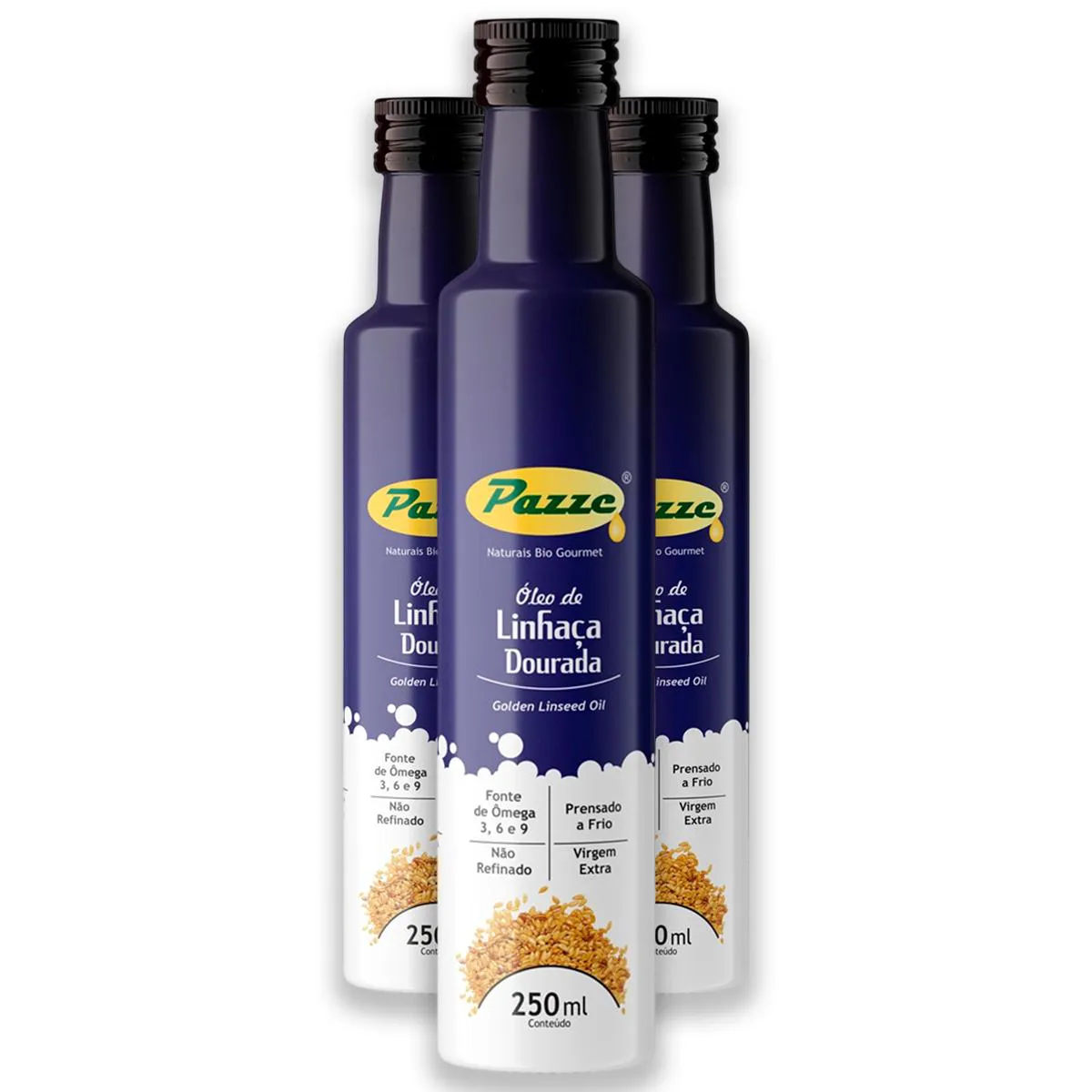 Kit 3 Óleo de Linhaça Dourada Pazze 250Ml