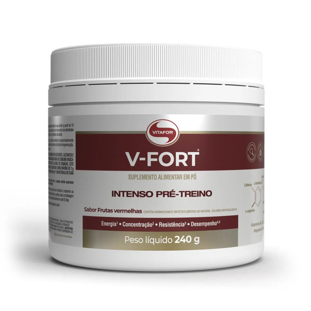 V Fort Pré Treino Vitafor 240G Frutas Vermelhas