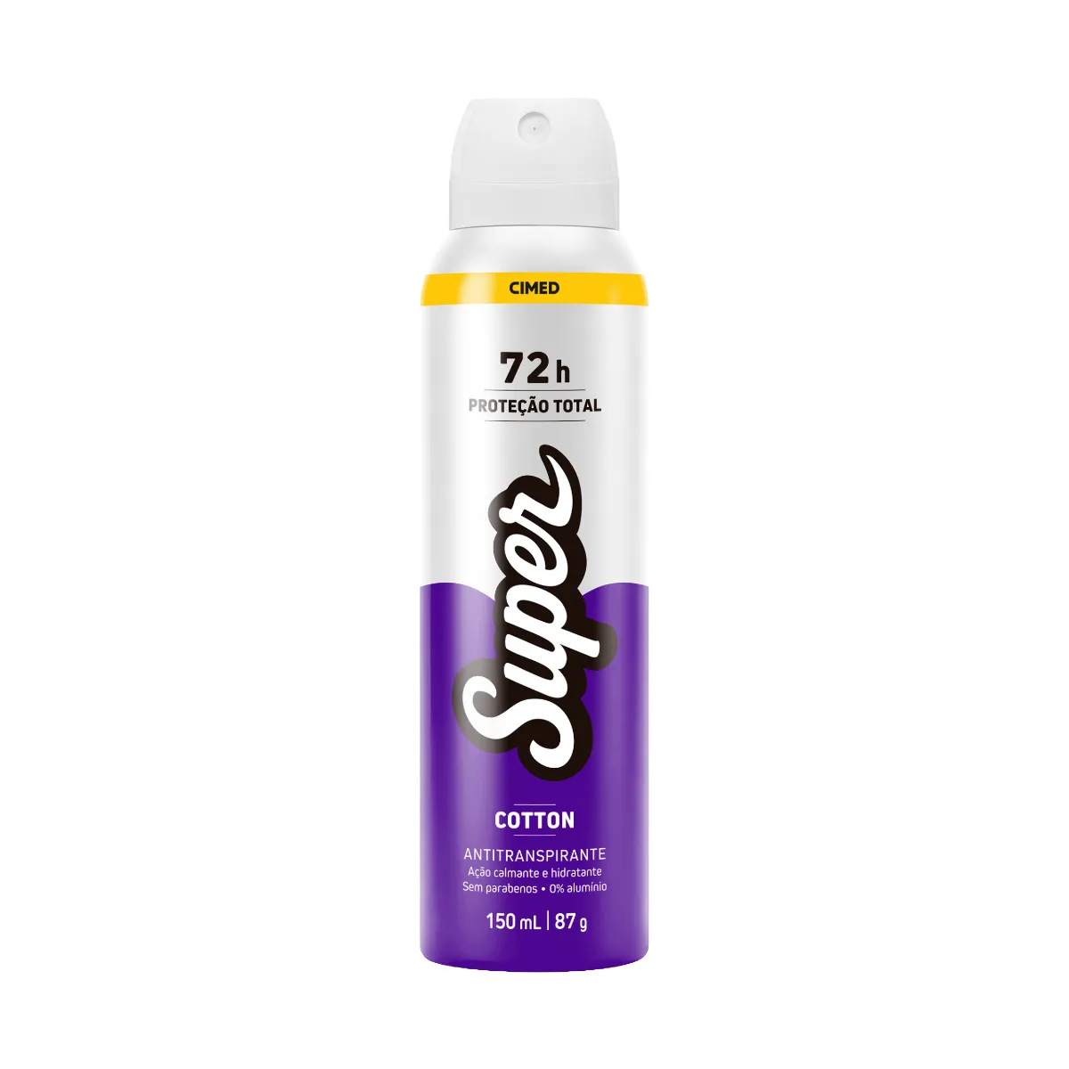 Desodorante Antitranspirante Aerossol Cimed Super Cotton 72h 150ml