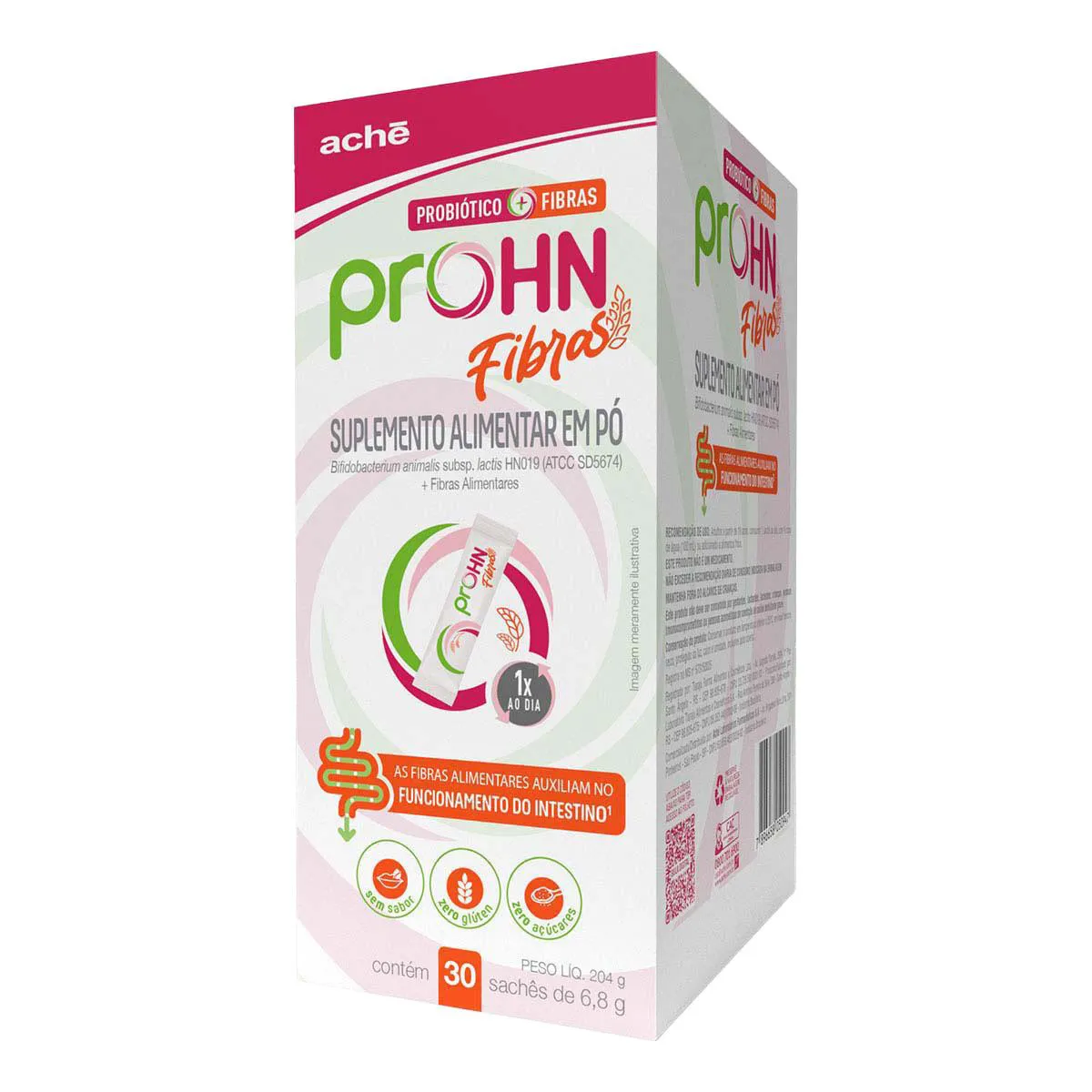 Probiótico Prohn Fibras Sem Sabor sachê 6,8g 30 unidades