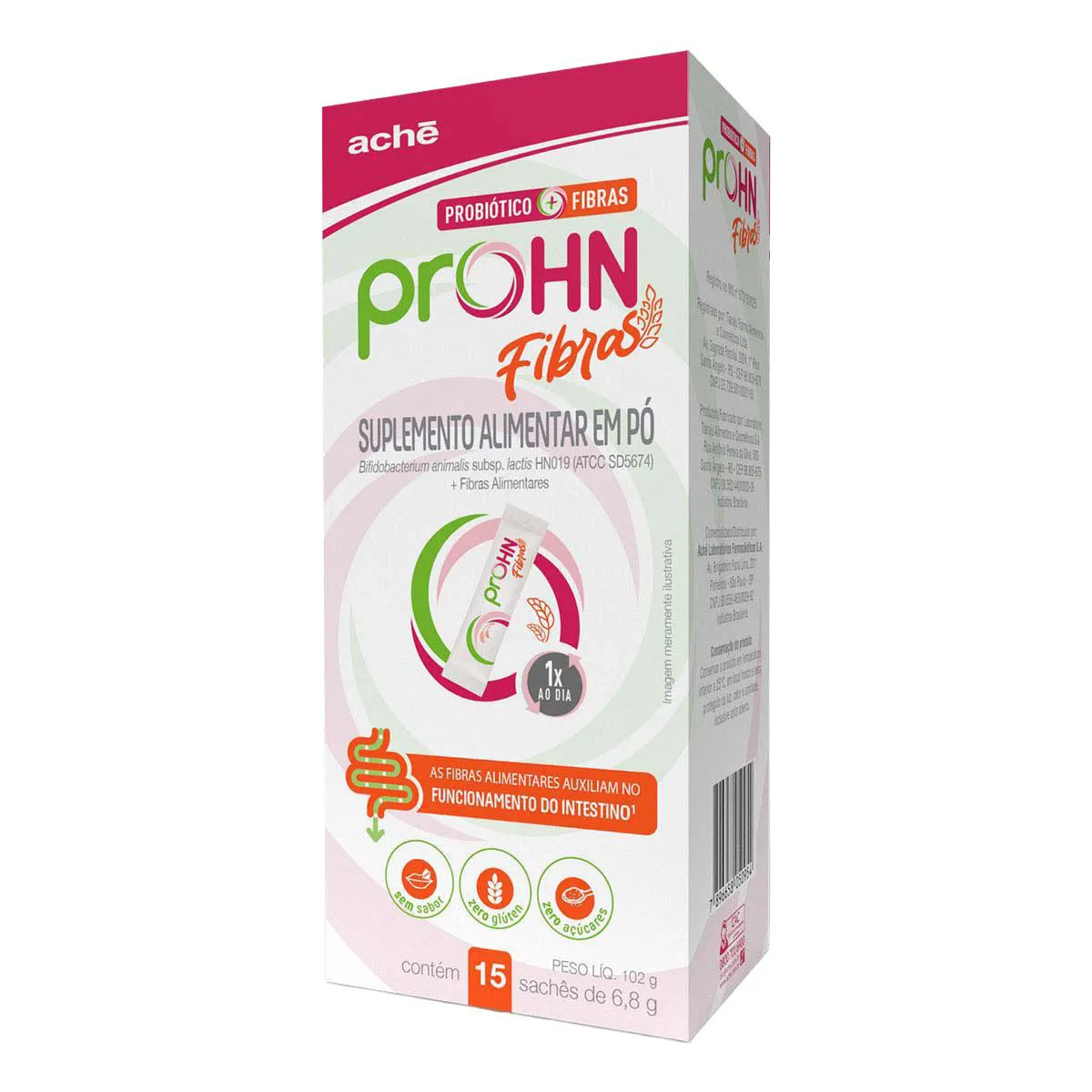 Probiótico Prohn Fibras Sem Sabor sachê 6,8g 15 unidades