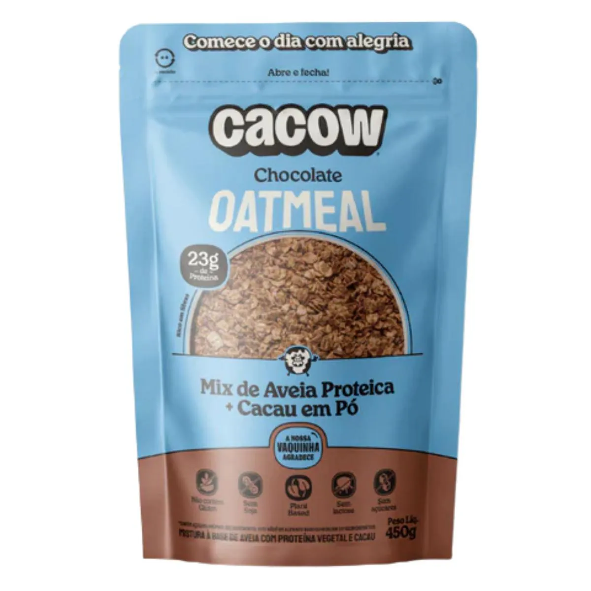Mix de Aveia Proteica Oatmeal Cacow Chocolate 450G