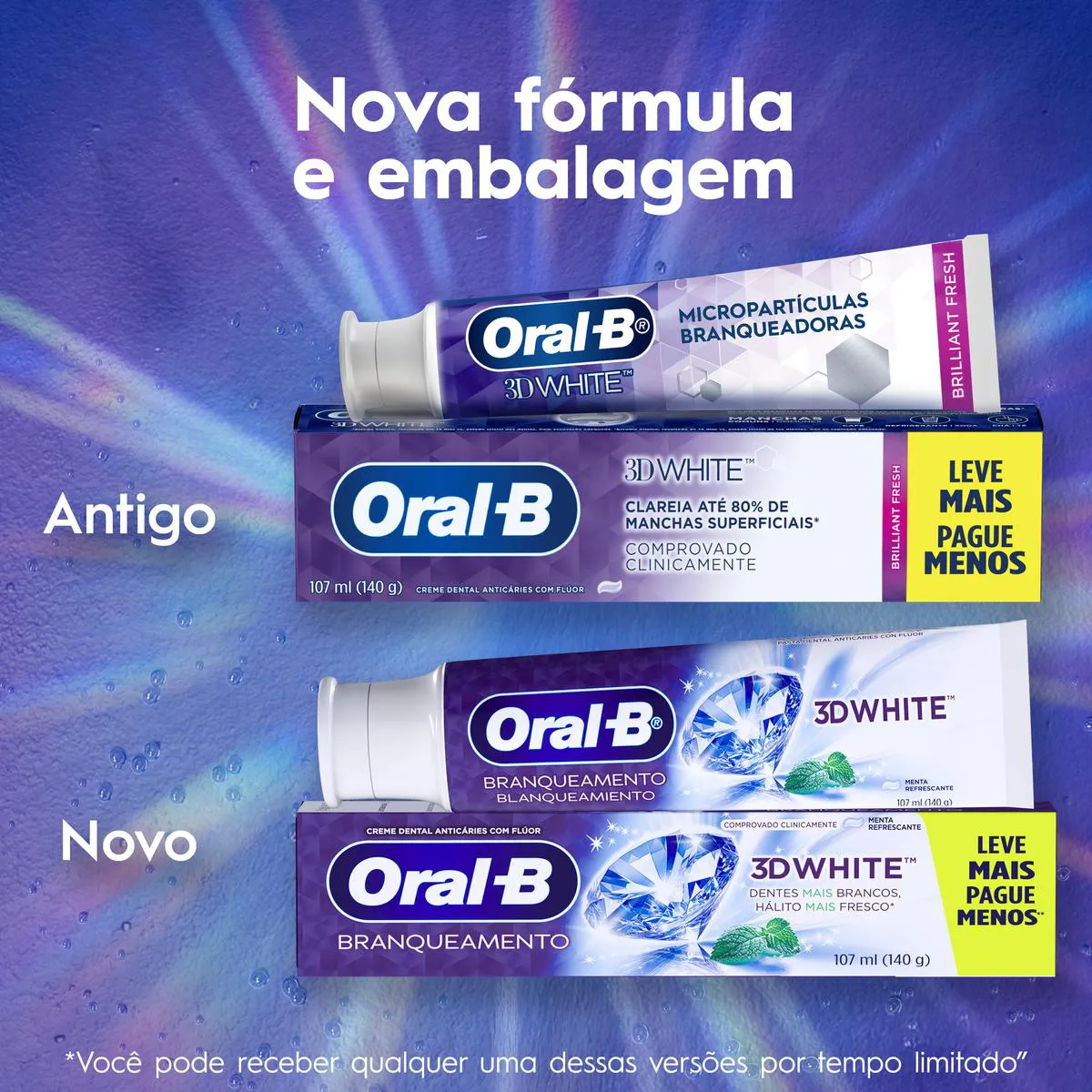 Creme Dental Oral-B 3D White Branqueamento 140g