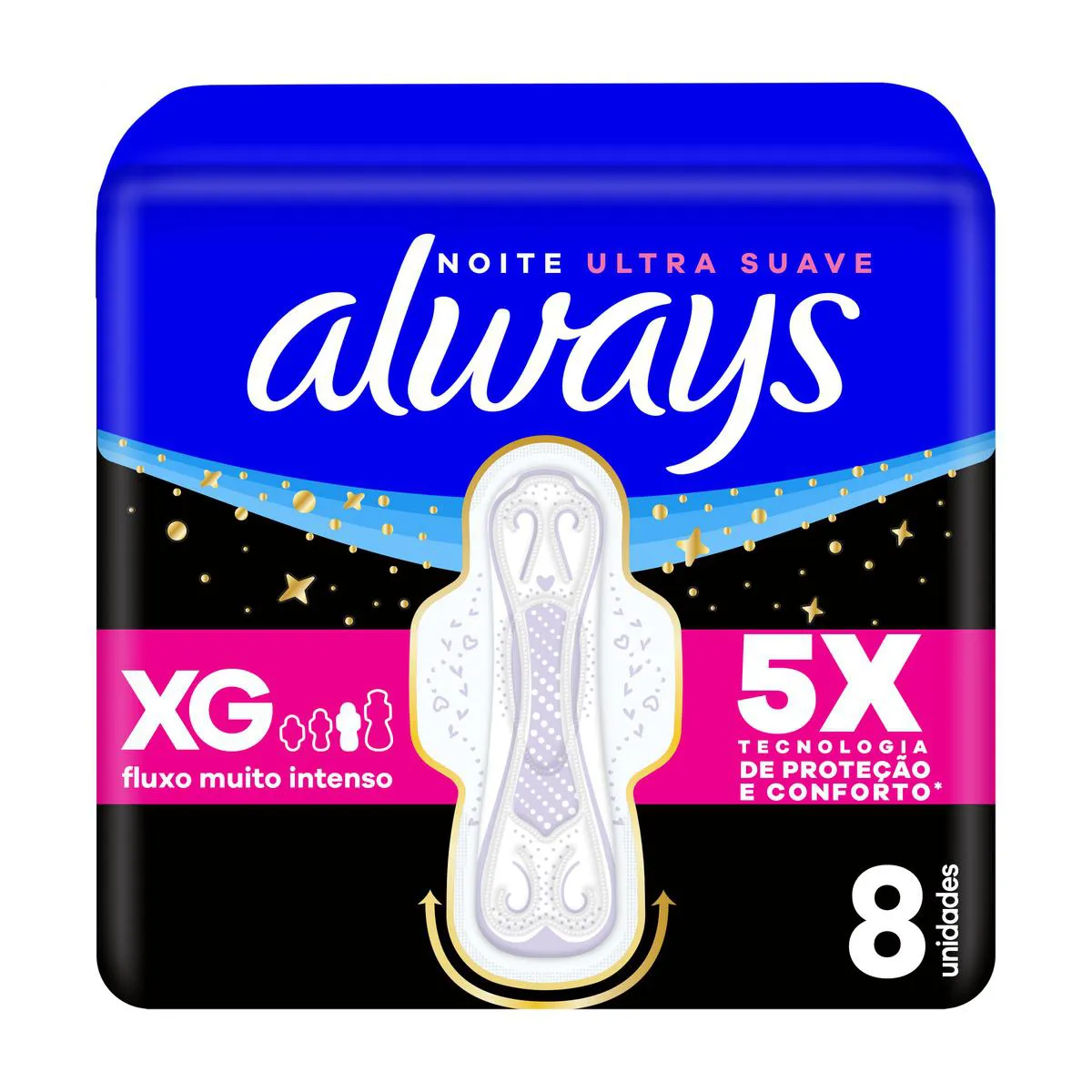 Absorvente Always Noite Ultra Suave com Abas 8 Unidades