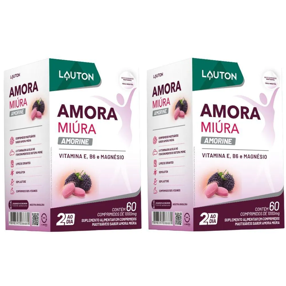 Kit 2X Amorine ( Amora Miura com Vitaminas) 60 Comprimidos - Lauton