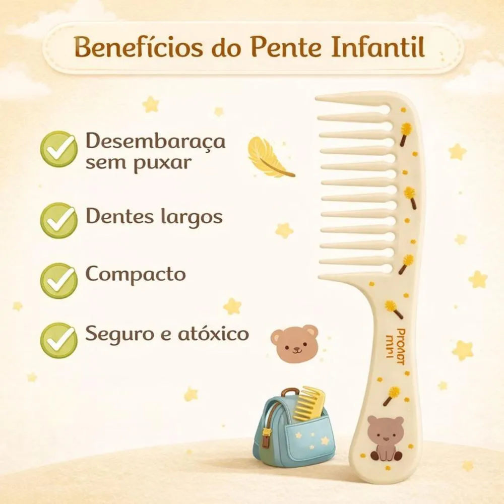 Pente Dentes Largos Infantil Proart Mini Pmp01B