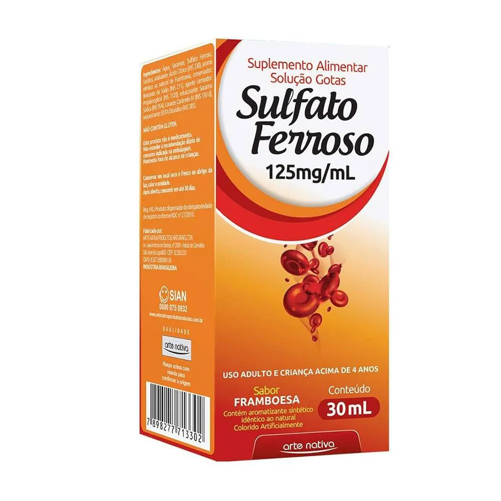 Sulfato Ferroso Gotas 125Mg 30Ml - Arte Nativa