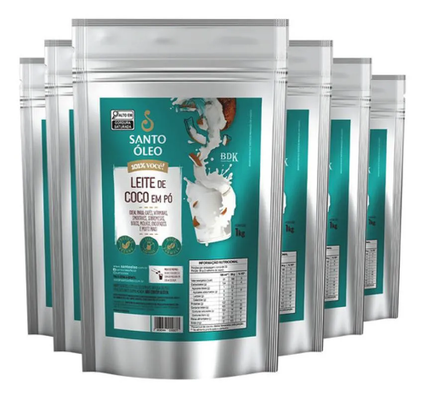Kit 6 Leite de Coco em Po 1Kg - Santo Oleo