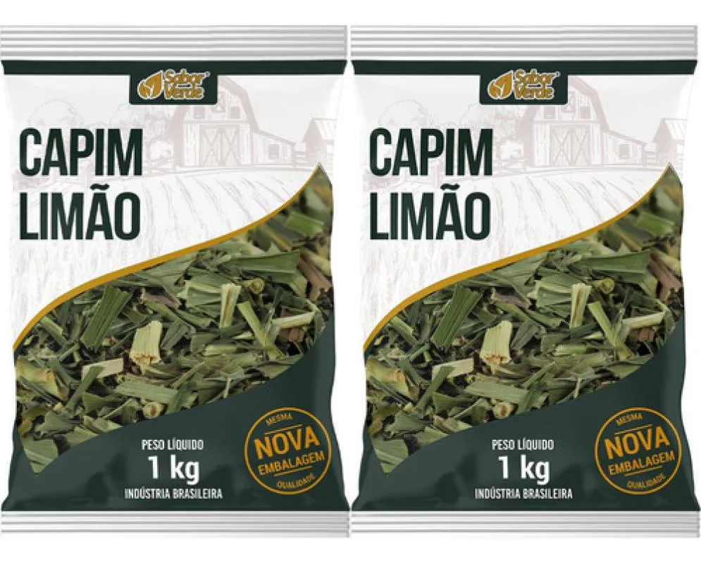 Cha de Capim Limão Cidreira Premium 2 X 1Kg Sabor Verde