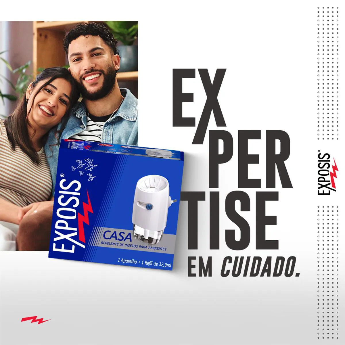 Repelente Elétrico Líquido Exposis Casa Aparelho + Refil 32,9ml