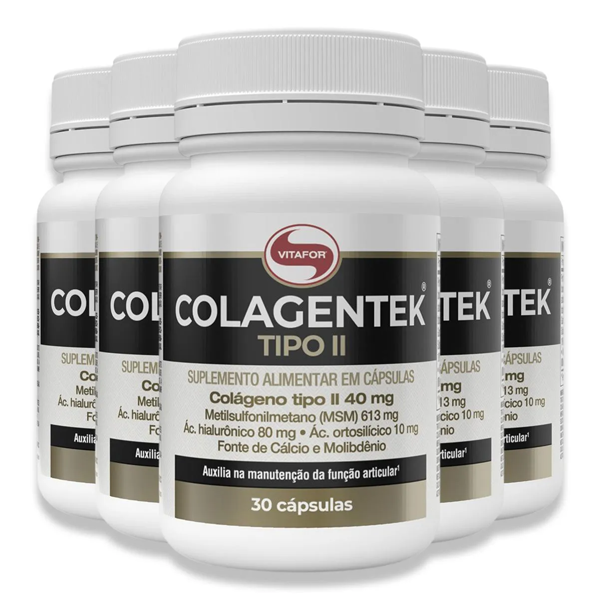 Kit 5 Colagentek Vitafor Tipo Ii 30 Cápsulas