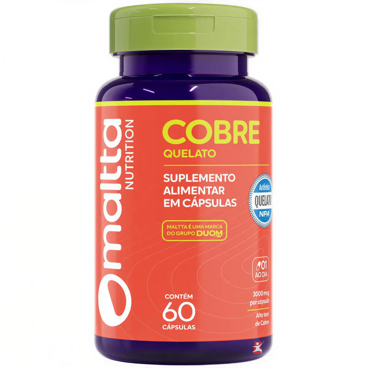Cobre Quelato Super Concentrado Selo Npa 60 Cápsulas 1 ao Dia – Maltta Nutrition