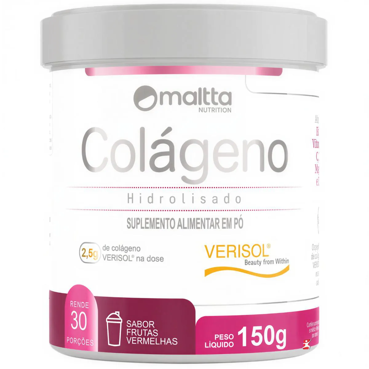 Colágeno Hidrolisado Verisol + Vitaminas + Minerais Morango 150G - Maltta Nutrition