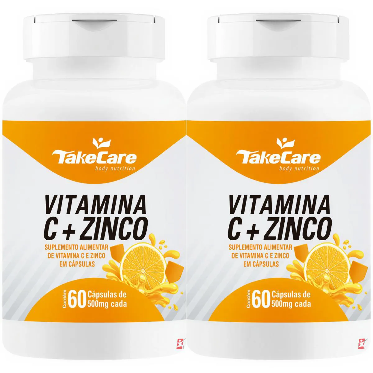 Kit 2 Vitamina C + Zinco Fórmula Concentrada para Imunidade Total 120 Cápsulas - Take Care