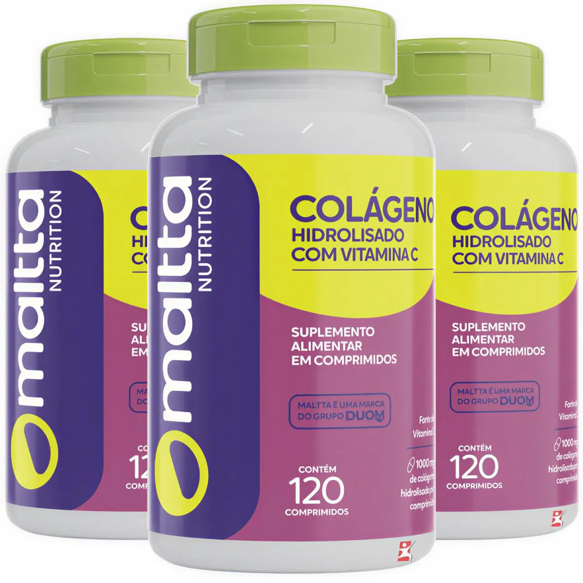 Kit 3 Colágeno Hidrolisado + Vitamina C Concentrado Total 360 Comprimidos - Maltta Nutrition