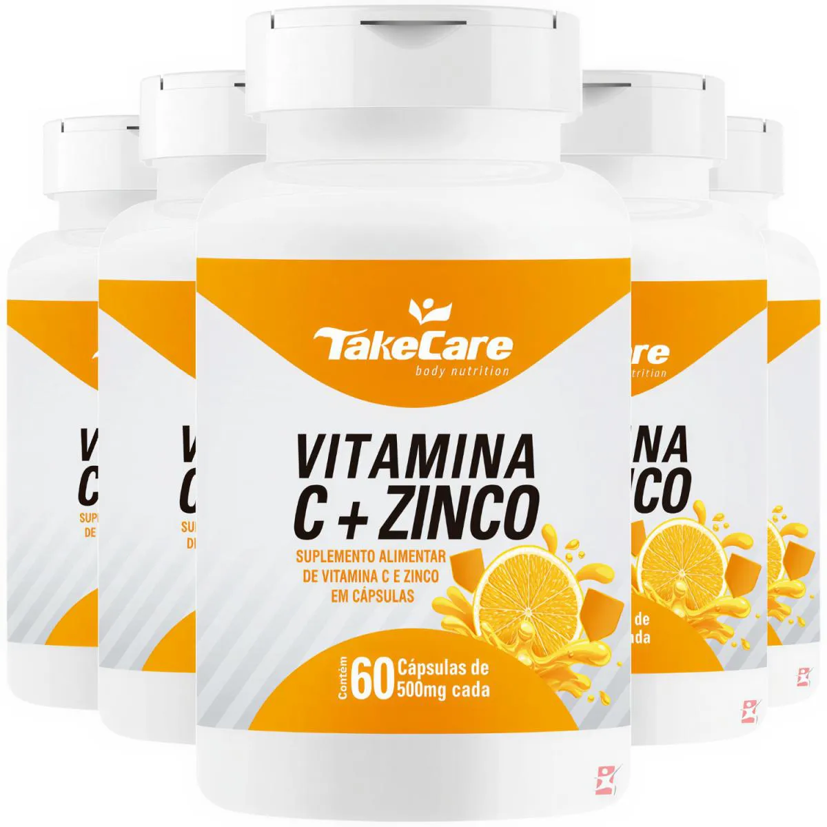 Kit 5 Vitamina C + Zinco Fórmula Concentrada para Imunidade Total 300 Cápsulas - Take Care
