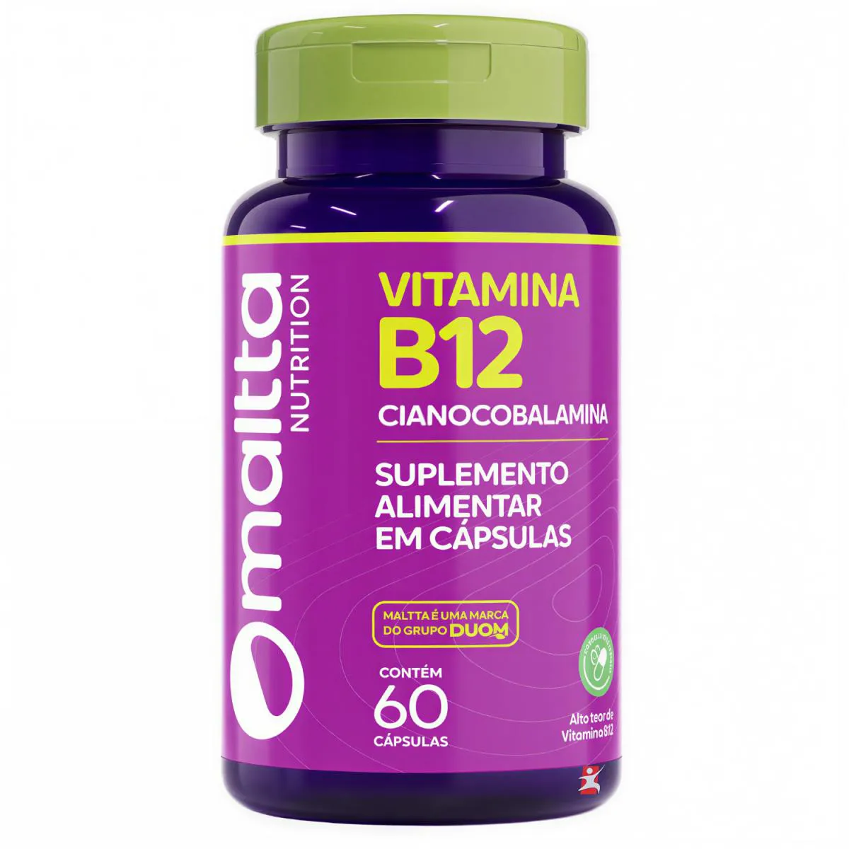 Vitamina B12 Ciancobalamina Vegana ao Dia 60 Cápsulas - Maltta Nutrition