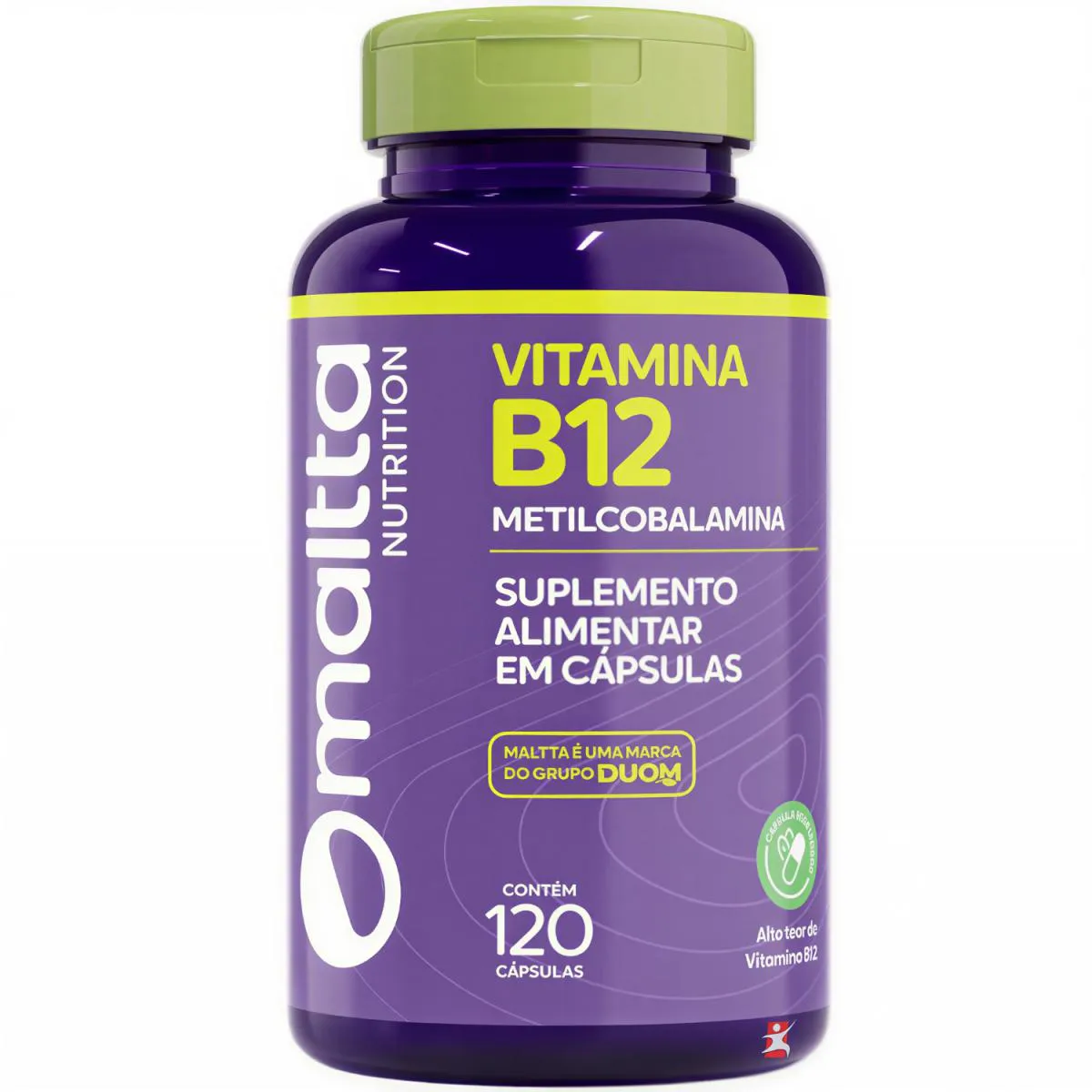 Vitamina B12 Metilcobalamina Concentrada 1 ao Dia 120 Cápsulas Vegetarianas - Maltta Nutrition
