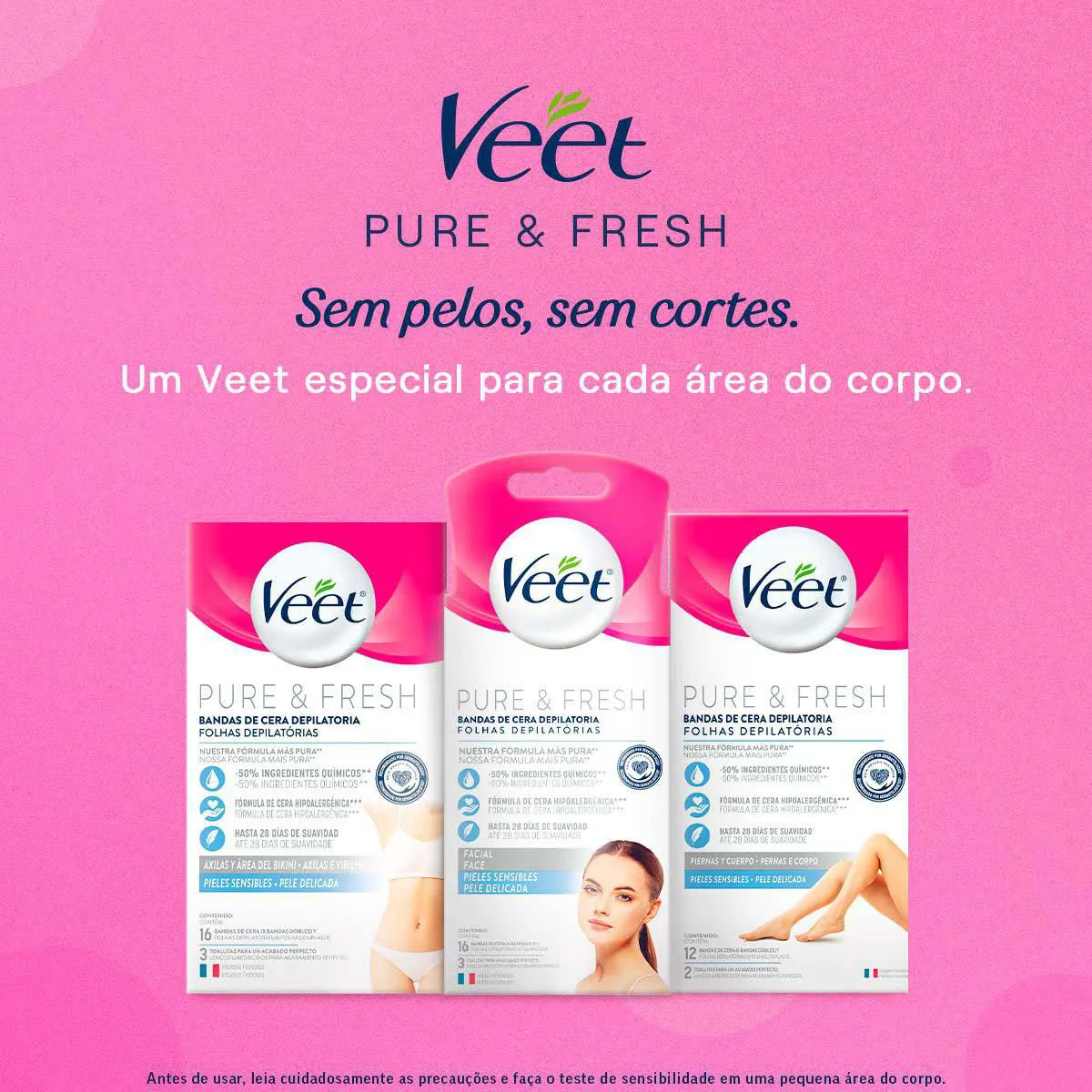 Folha Depilatória Facial Veet Pure & Fresh 12 unidades