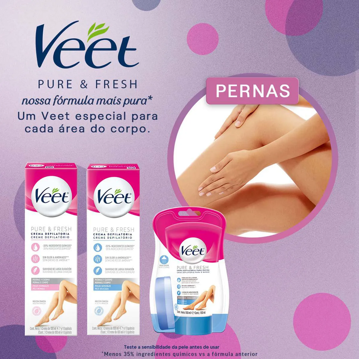 Creme Depilatório Veet Pure & Fresh Pele Sensível 200ml