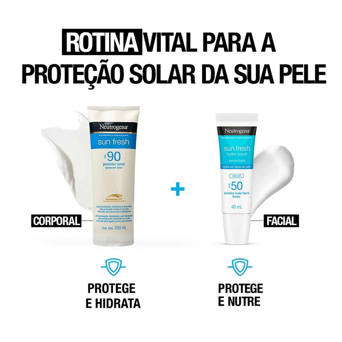 Protetor Solar Corporal Loção FPS 90 Neutrogena Sun Fresh 200ml