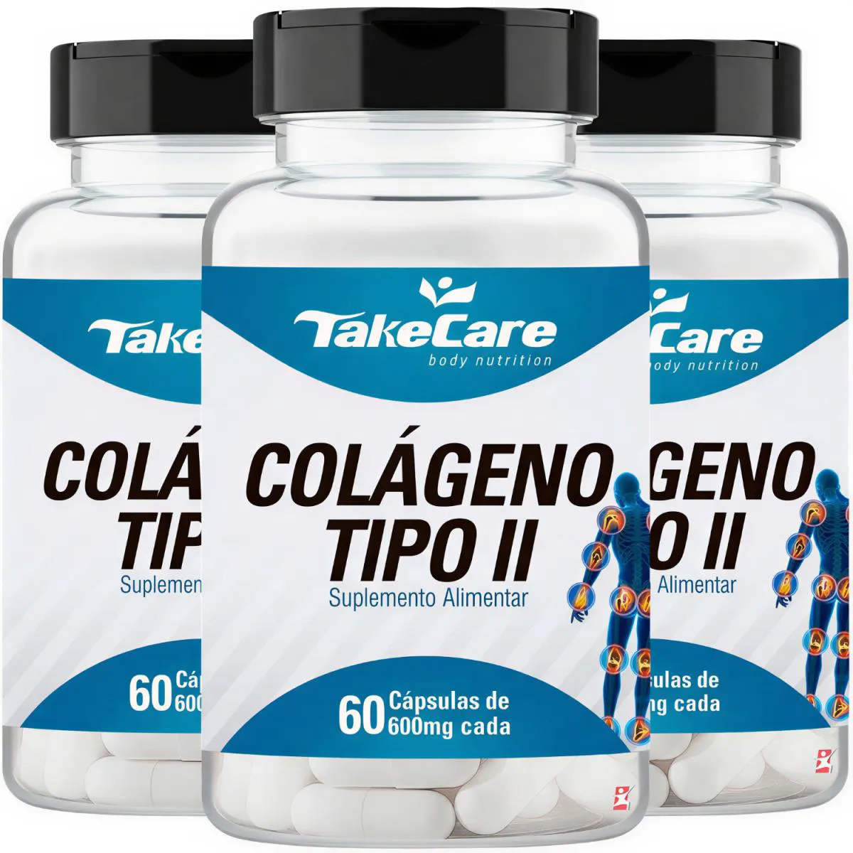 Kit 3 Colágeno Tipo 2 Puro Não Desnaturado Total 180 Cápsulas - Take Care