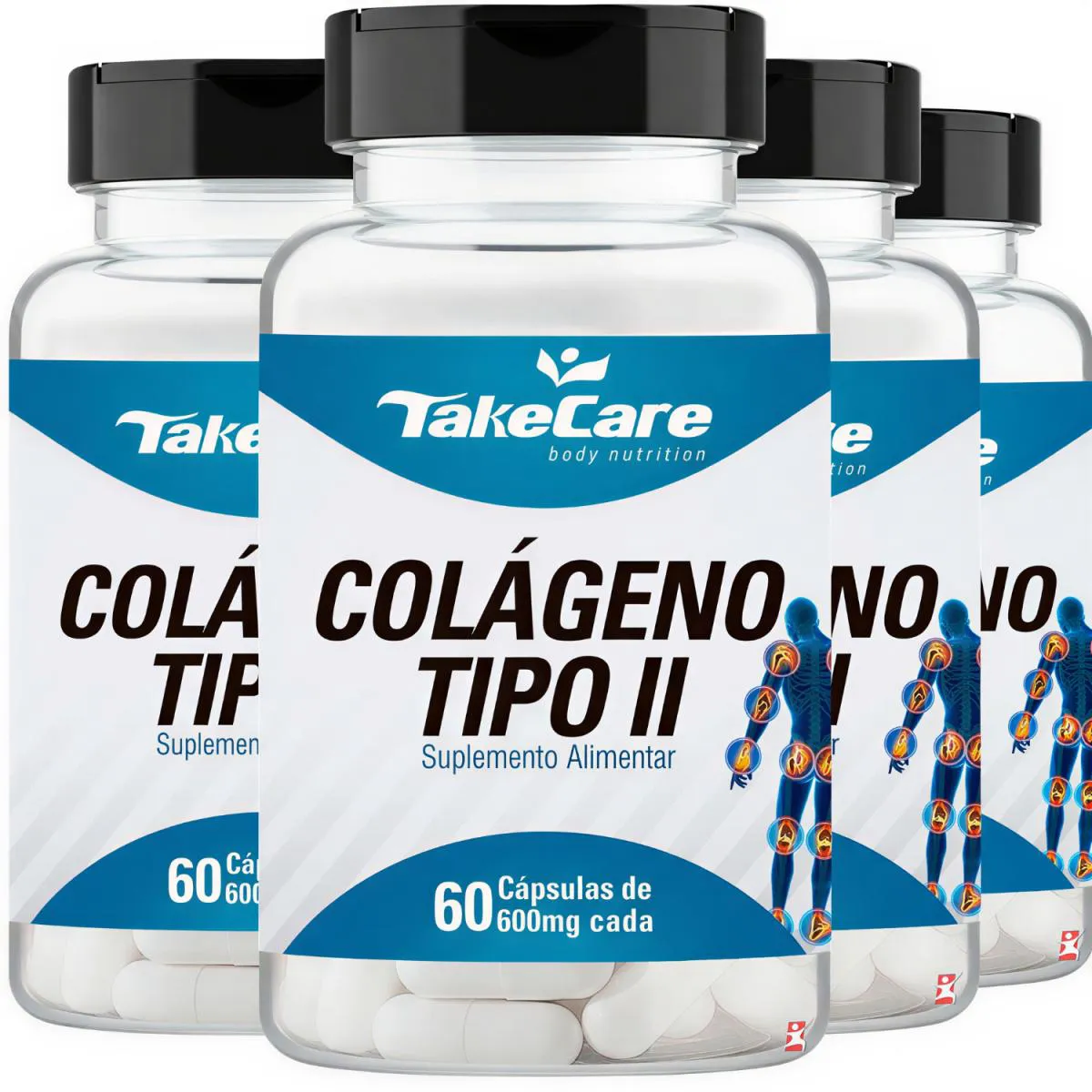Kit 4 Colágeno Tipo 2 Puro Não Desnaturado Total 240 Cápsulas - Take Care