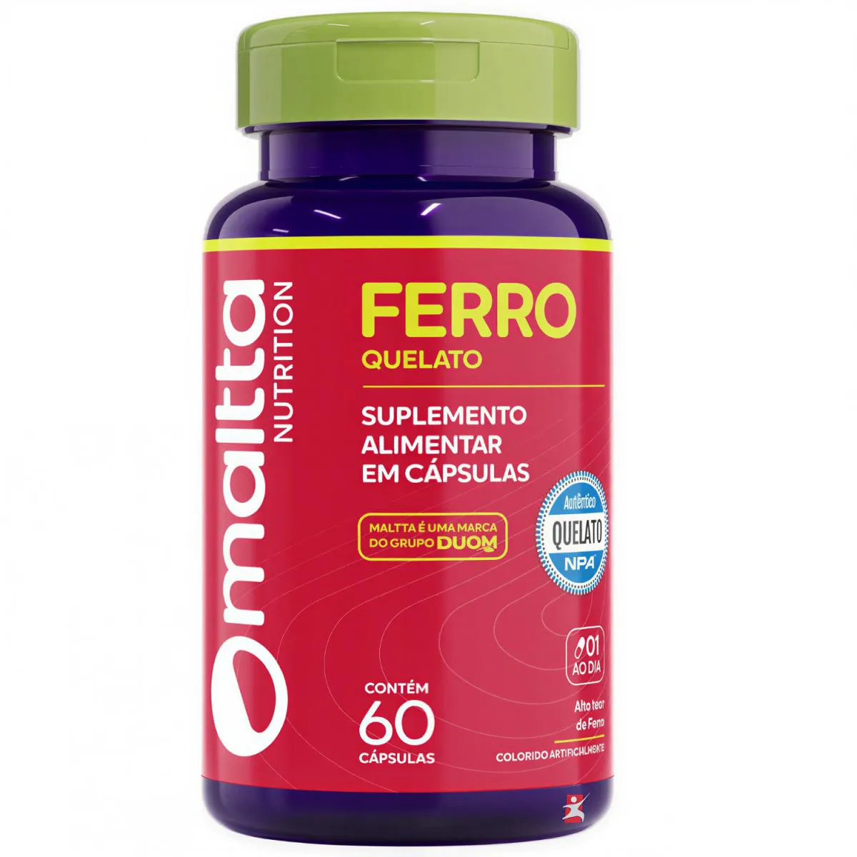 Ferro Quelato Alto Teor de Concentração 1 ao Dia 60 Cápsulas - Maltta Nutrition