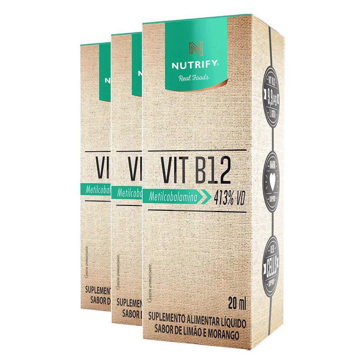 Kit 3 Vitamina B12 Nutrify 20Ml