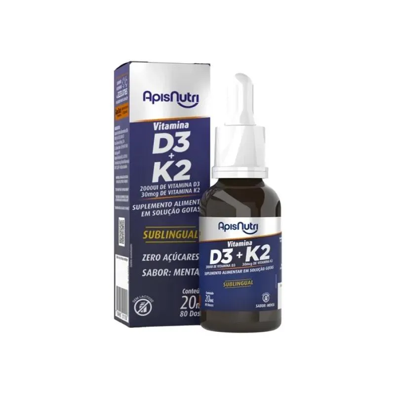 Vitamina D3 + K2 Gotas (20Ml) - Apisnutri