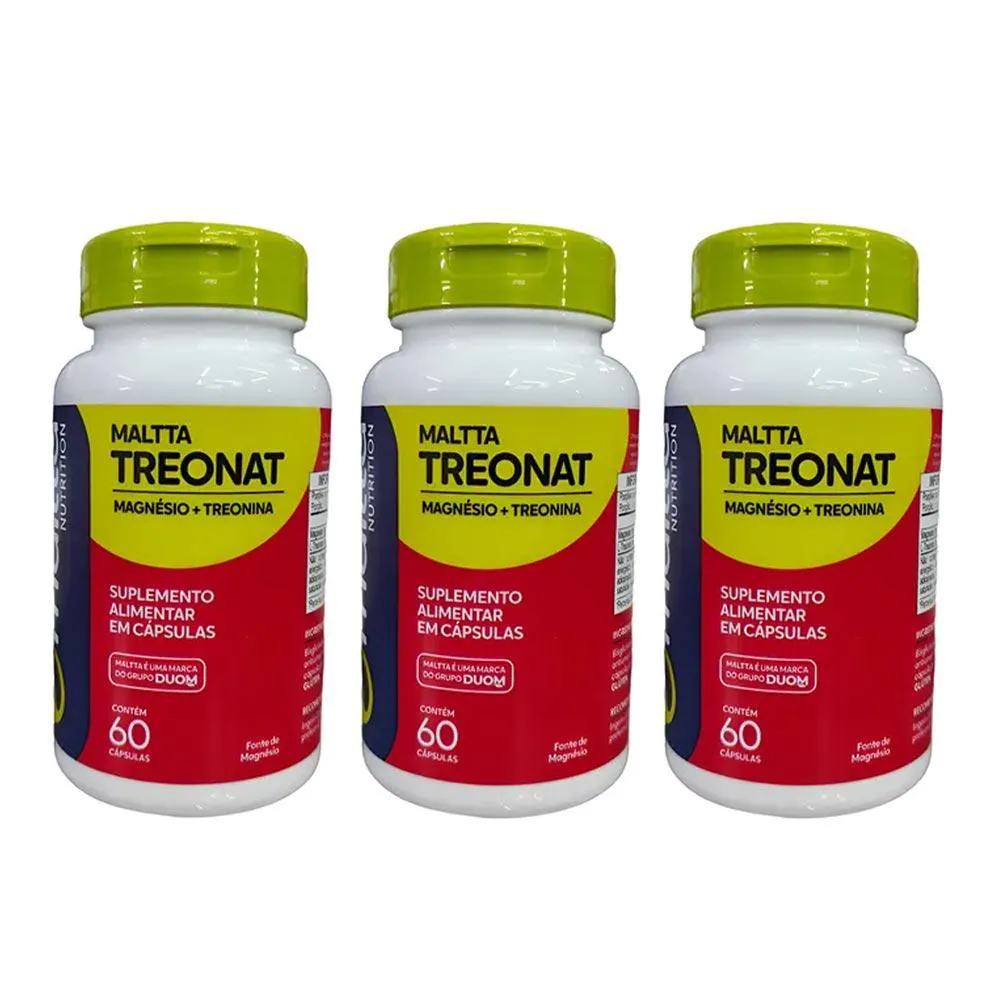 Kit 3 Treonat Magnésio + Treonina - 60 Caps - Maltta
