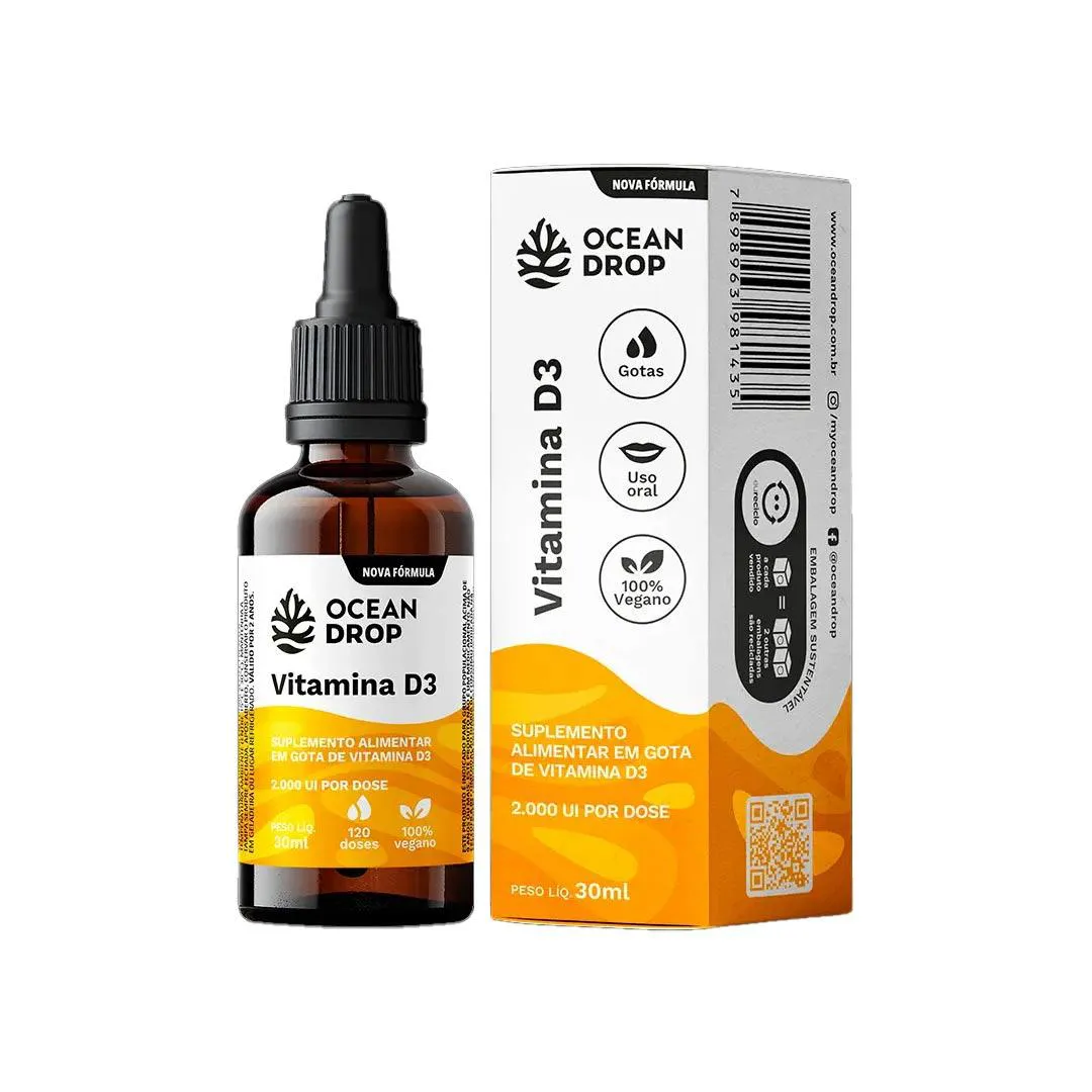Vitamina D3 2.000Ui Menta - 30Ml - Ocean Drop