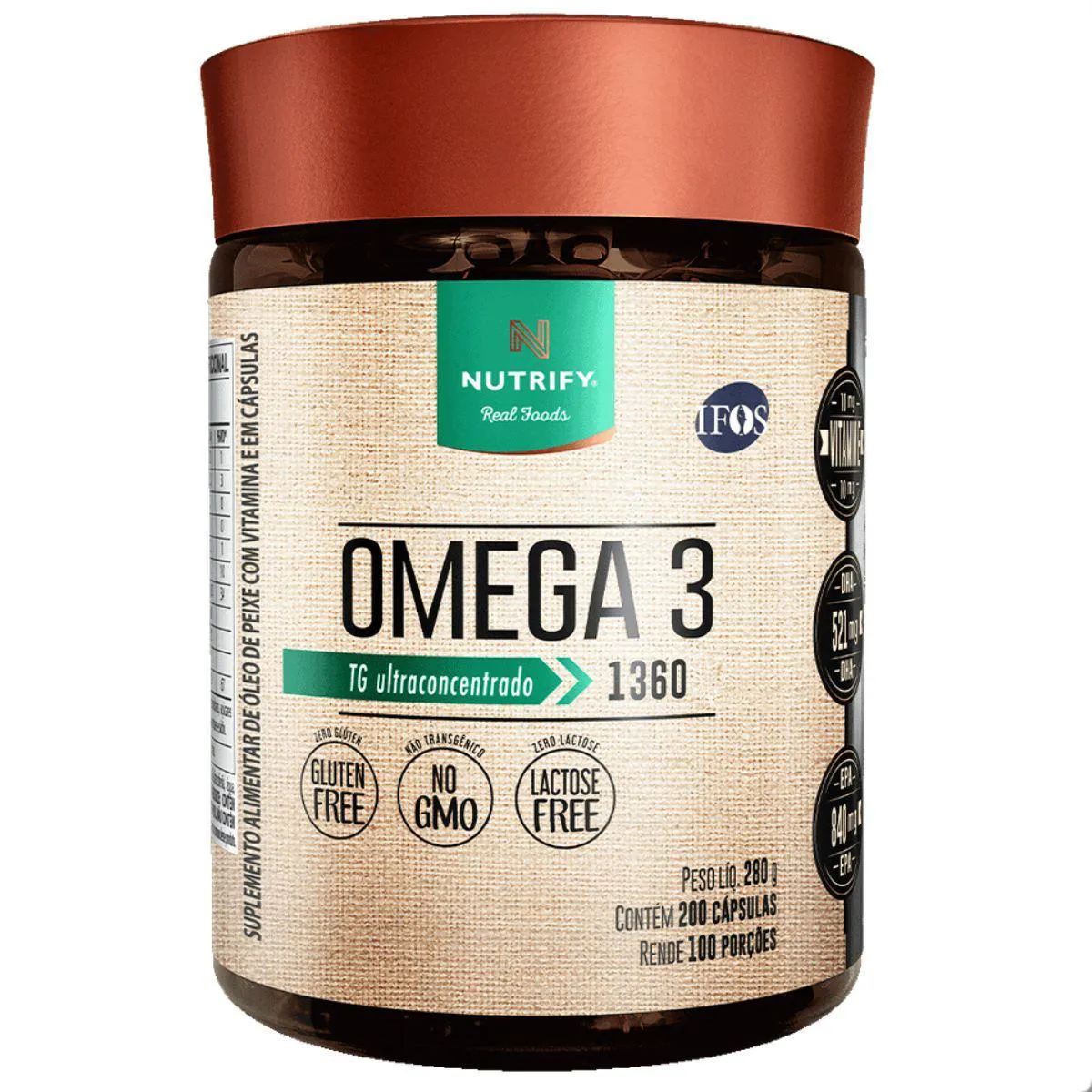 Ômega 3 Tg Ultra Concentrado 1360Mg 200 Capsulas Nutrify Natural