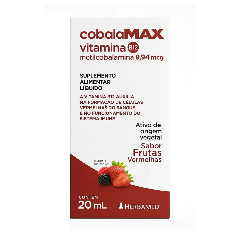 Cobala Max Vitamina B12 20Ml Frutas Vermelhas - Herbamed