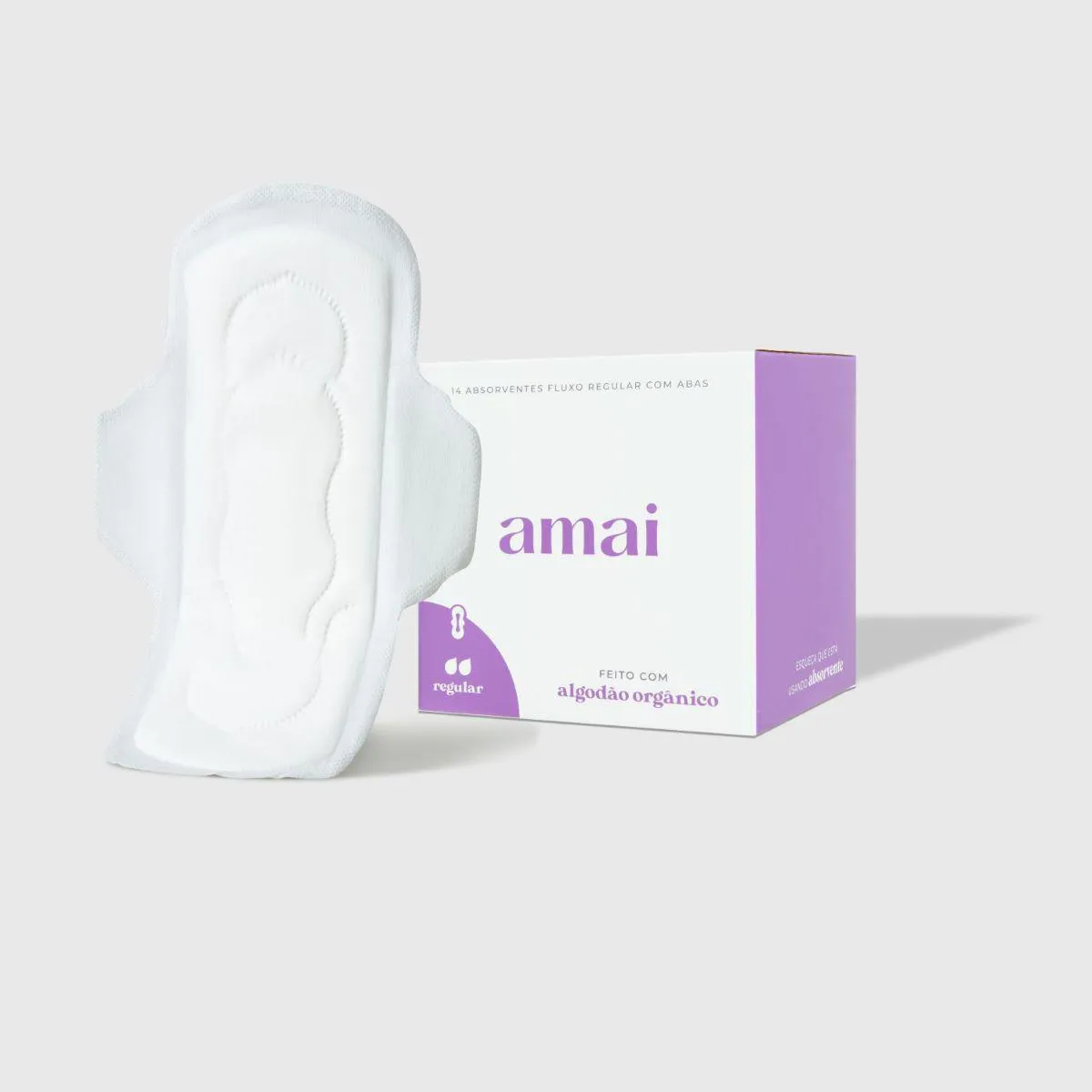 Absorvente Amai Orgânico Fluxo Regular Peles Sensíveis 8 unidades