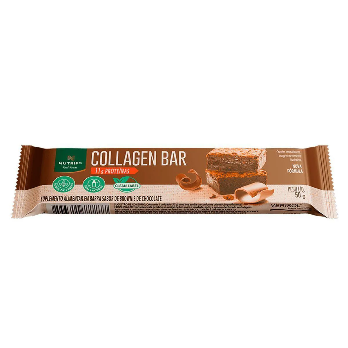 Collagen Bar - 50G Brownie de Chocolate - Nutrify