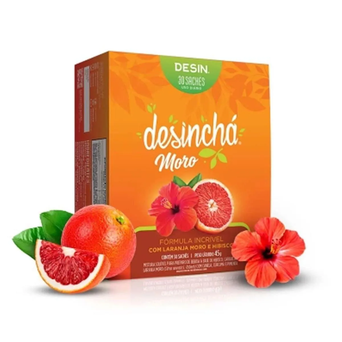 Desincha Moro - 30 Sachês Laranja Moro e Hibisco - Desinchá