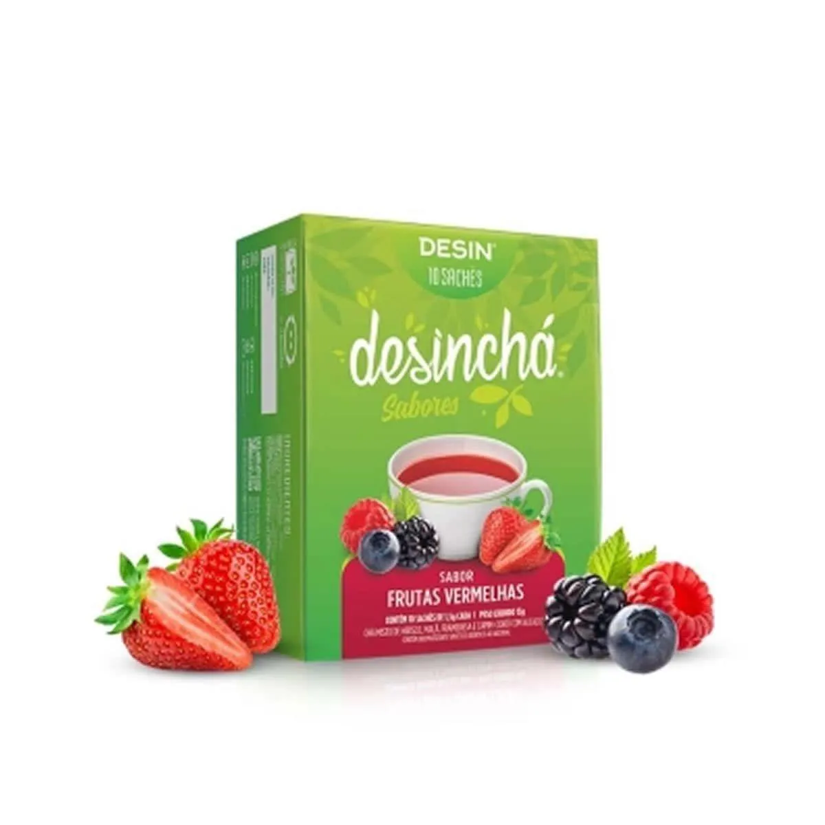Desinchá Sabores - 10 Sachês Frutas Vermelhas - Desinchá