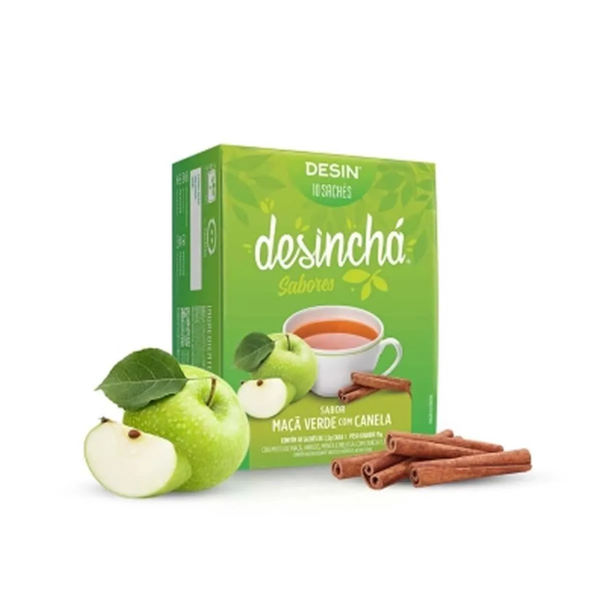 Desinchá Sabores - 10 Sachês Maça Verde com Canela - Desinchá