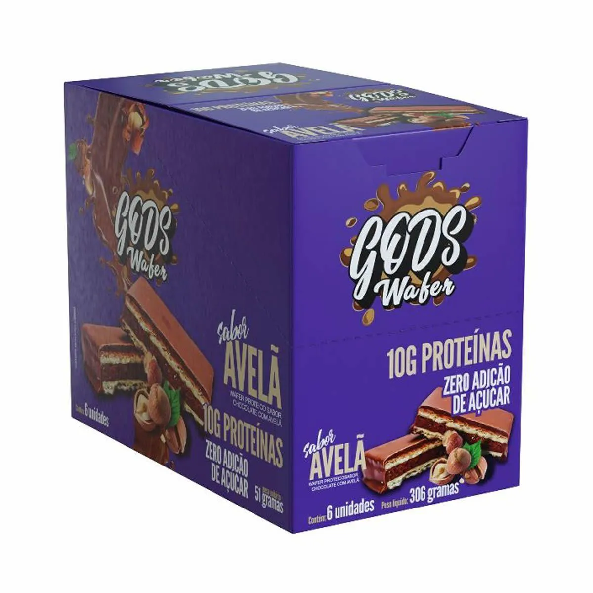 Gods Wafer - 6 Unidades de 51G Avelã - Canibal