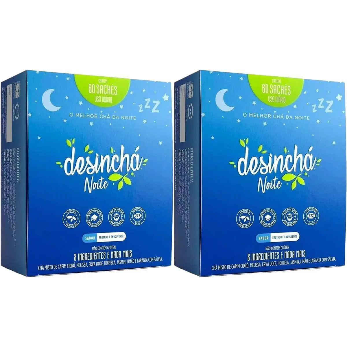 Kit 2X Desinchá Noite - 60 Sachês - Desinchá